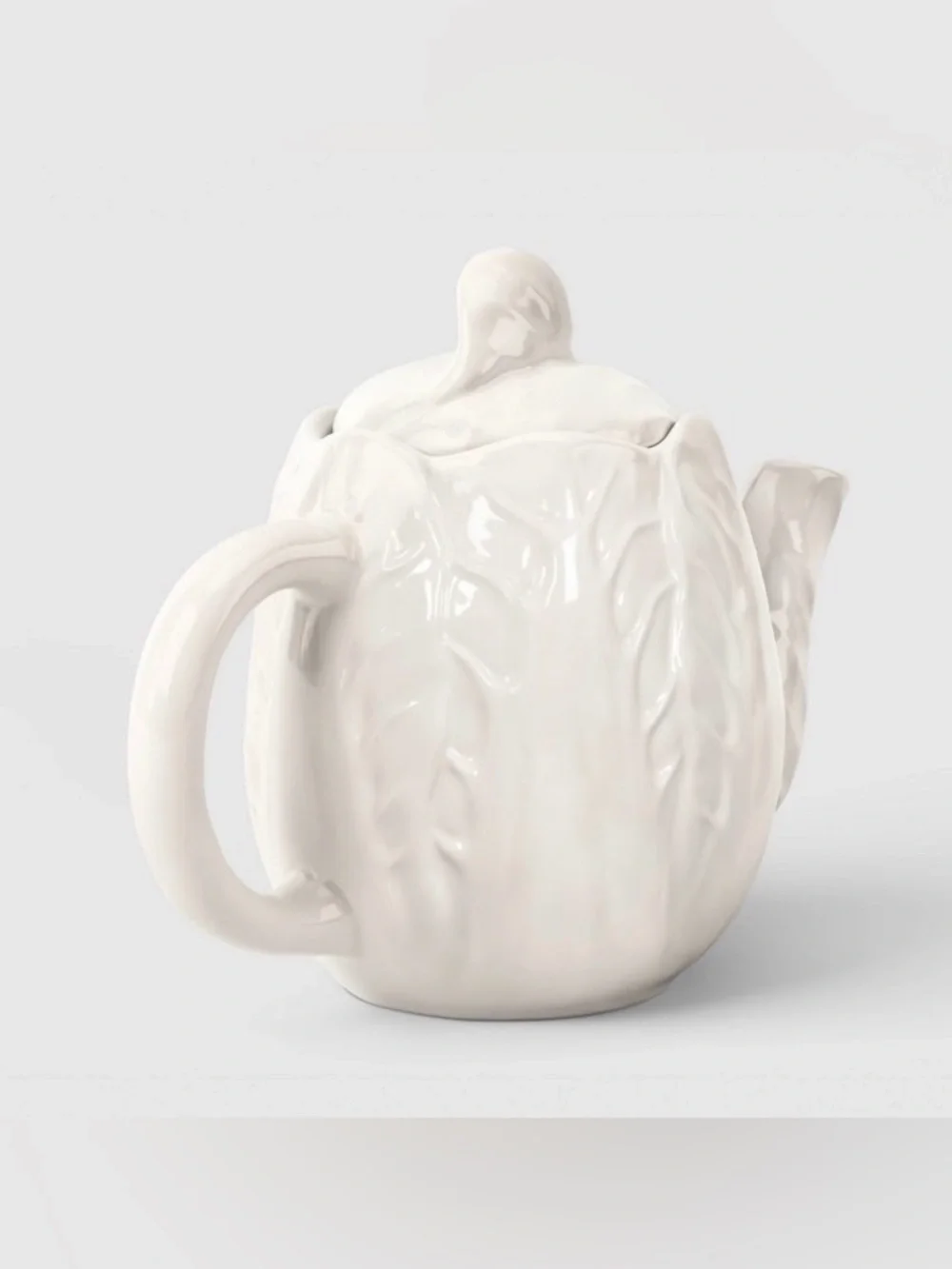 Threshold White Ceramic Leaf-Textured Teapot and Mug Set